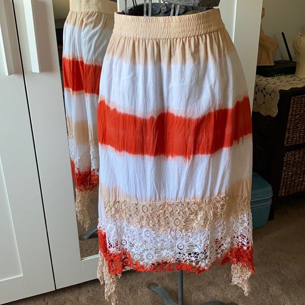 Michael Kors Tie-Dye 100% Cotton Lined Skirt 8
